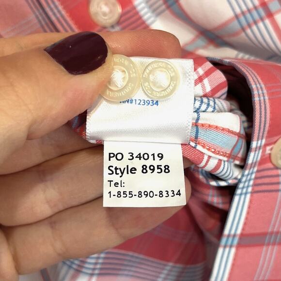 SOUTHERN TIDE Ormond Plaid Intercoastal Performance Sport Shirt Pink Size XL - Picture 8 of 9